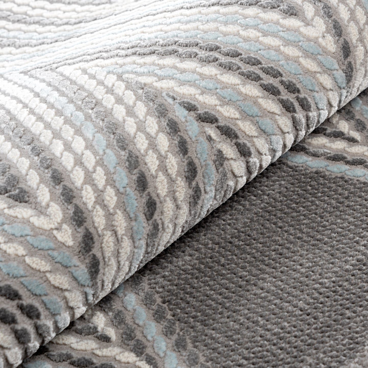 Melissa 6500 grau-blau hochqualitativer Moderner Designer Teppich, atemberaubende Musterungen