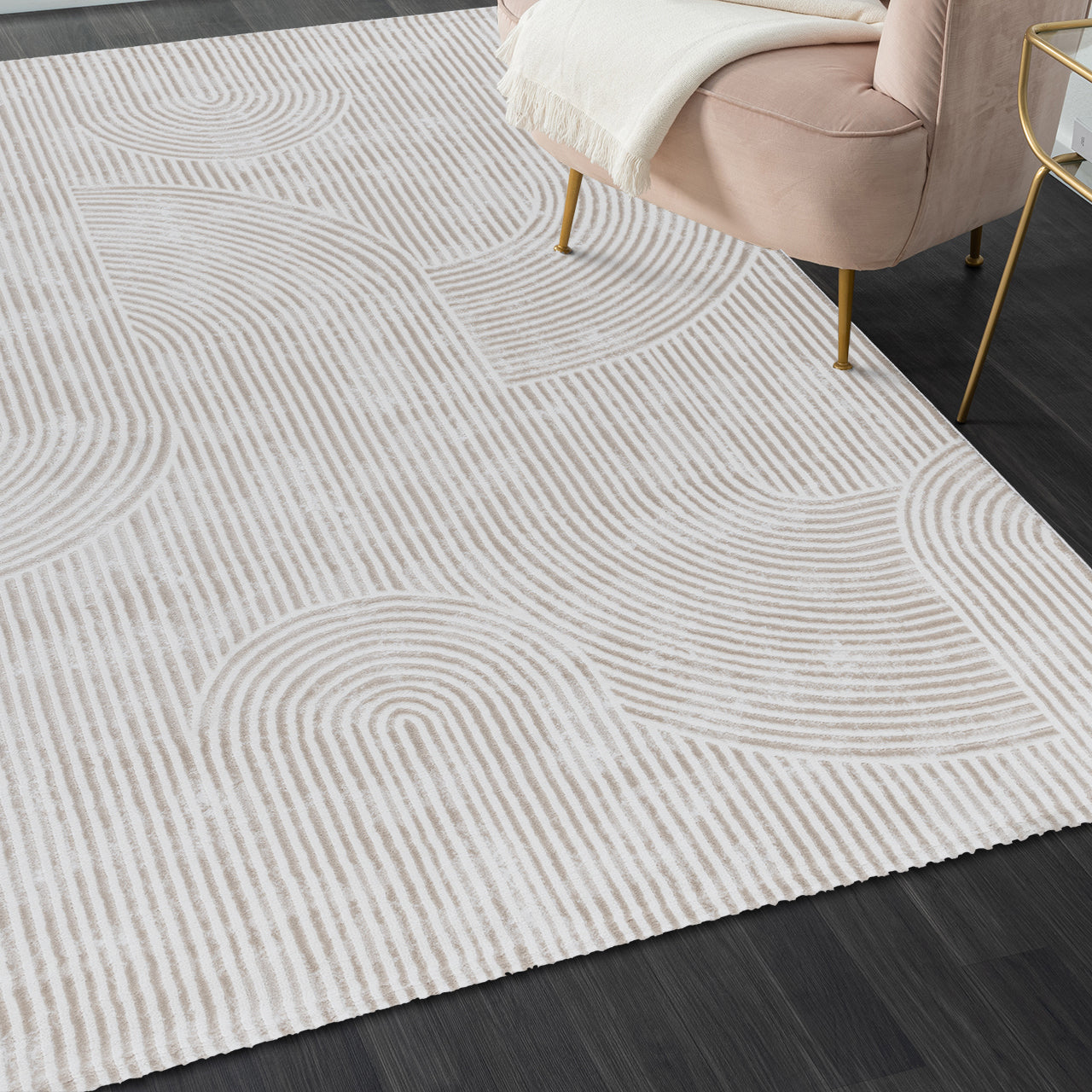 Maya 1120 beige Moderner Designer Teppich
