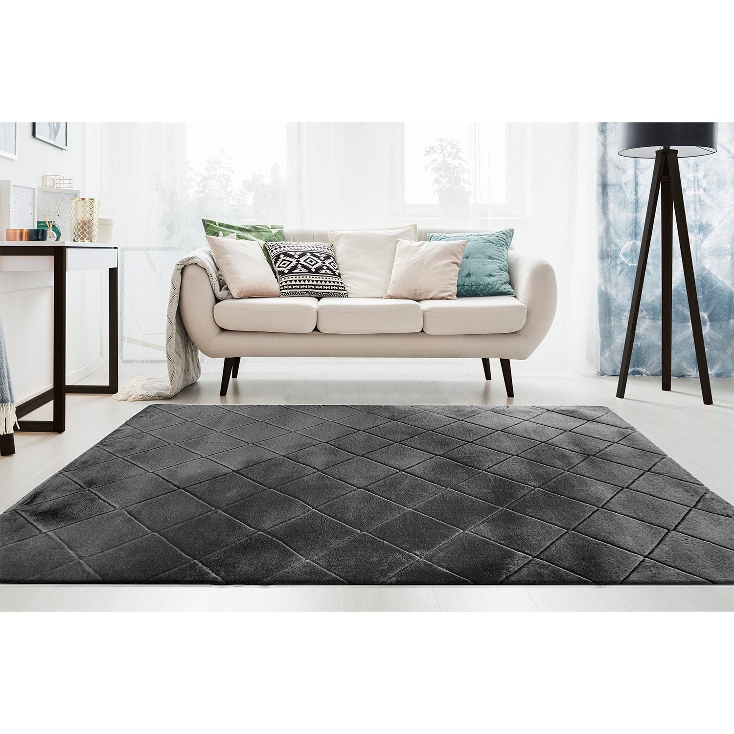 Soft 600 anthrazit, Plüschteppich kuschelig & weich