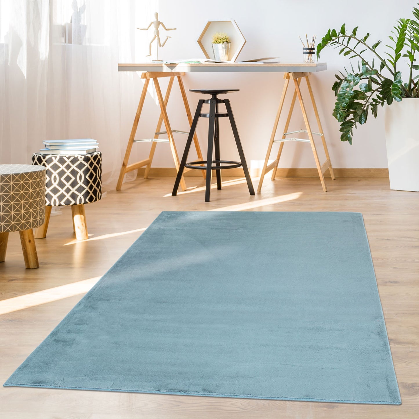 Soft 400 blau Plüschteppich kuchelig & weich