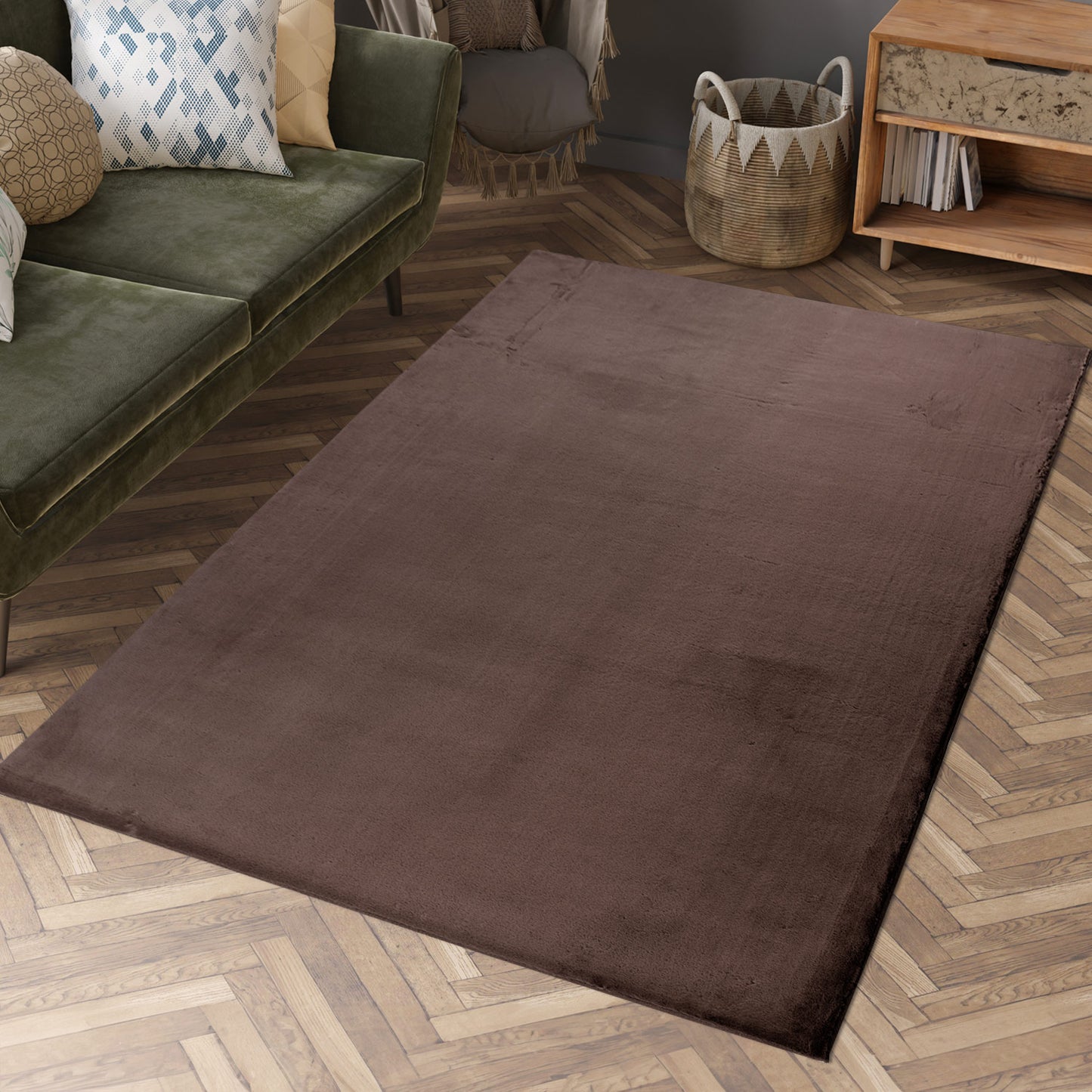 Soft 400 dunkel taupe Plüschteppich kuchelig & weich