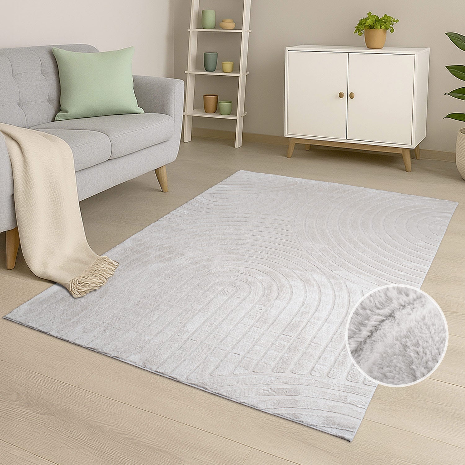 Flora 501 hellgrau-taupe weicher Soft-Touch-Flor, kuschelig & weich