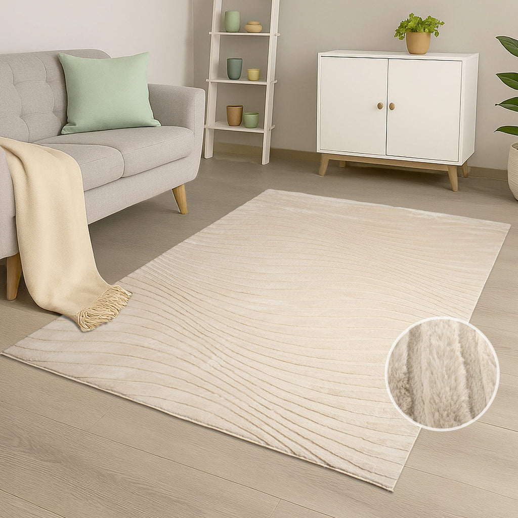 Flora 503 beige weicher Soft-Touch-Flor, kuschelig & weich