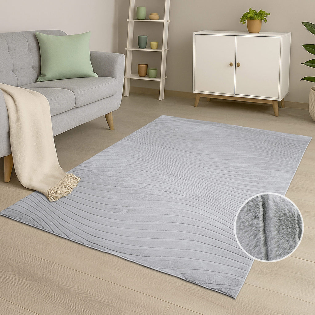 Flora 503 grau weicher Soft-Touch-Flor, kuschelig & weich