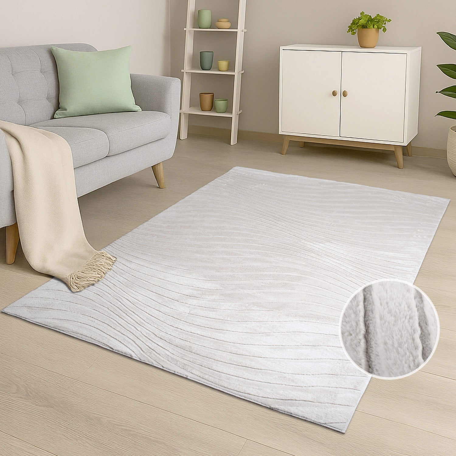 Flora 503 hellgrau-taupe weicher Soft-Touch-Flor, kuschelig & weich